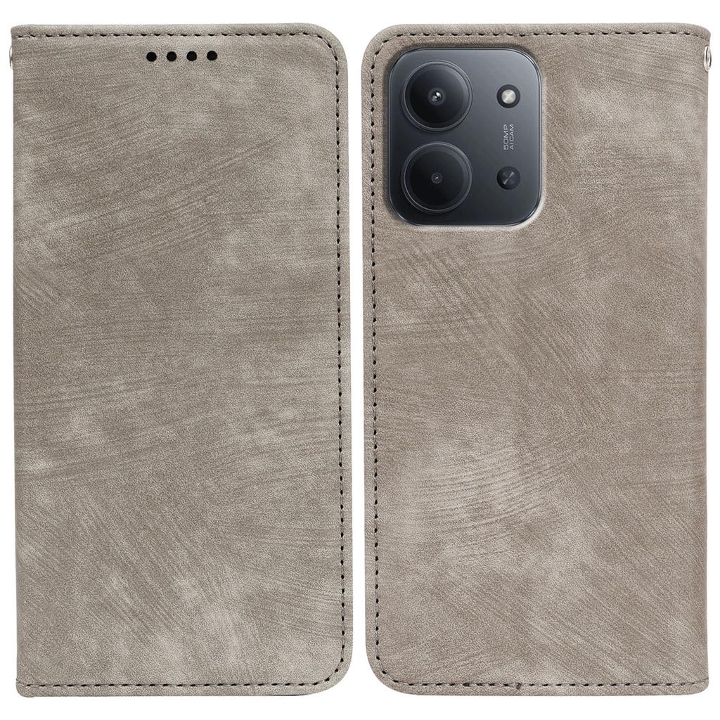 For Xiaomi Redmi 15C 5G (EU) (173mm)/15C 4G (EU) (173mm) Case Strong Magnetic Leather Wallet Phone Cover with Striped Texture