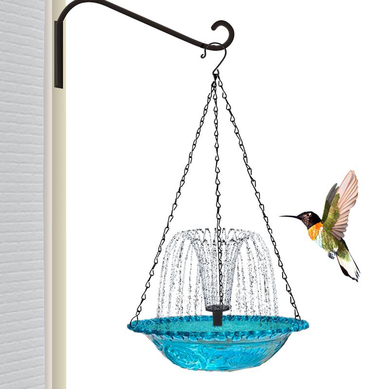 Fountain Hanging Bird Feeder Solar Bird Bath Water Fountains Hanging Solar Powered Hummingbird Bath Bowl For Garden Bird Feeder