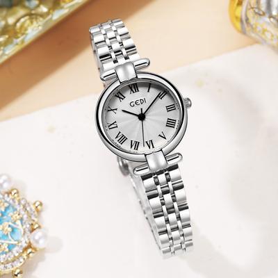 Retro Römische Damenarmbanduhr Einfache Hochwertige Stahlarmband Quarz Uhr Damen Mittelalter Wasserdichte Uhr