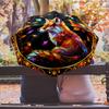 Stained Glass Fox (3) Printed umbrella windproof folding umbrella portable sun and rain umbrella suitable for gifting