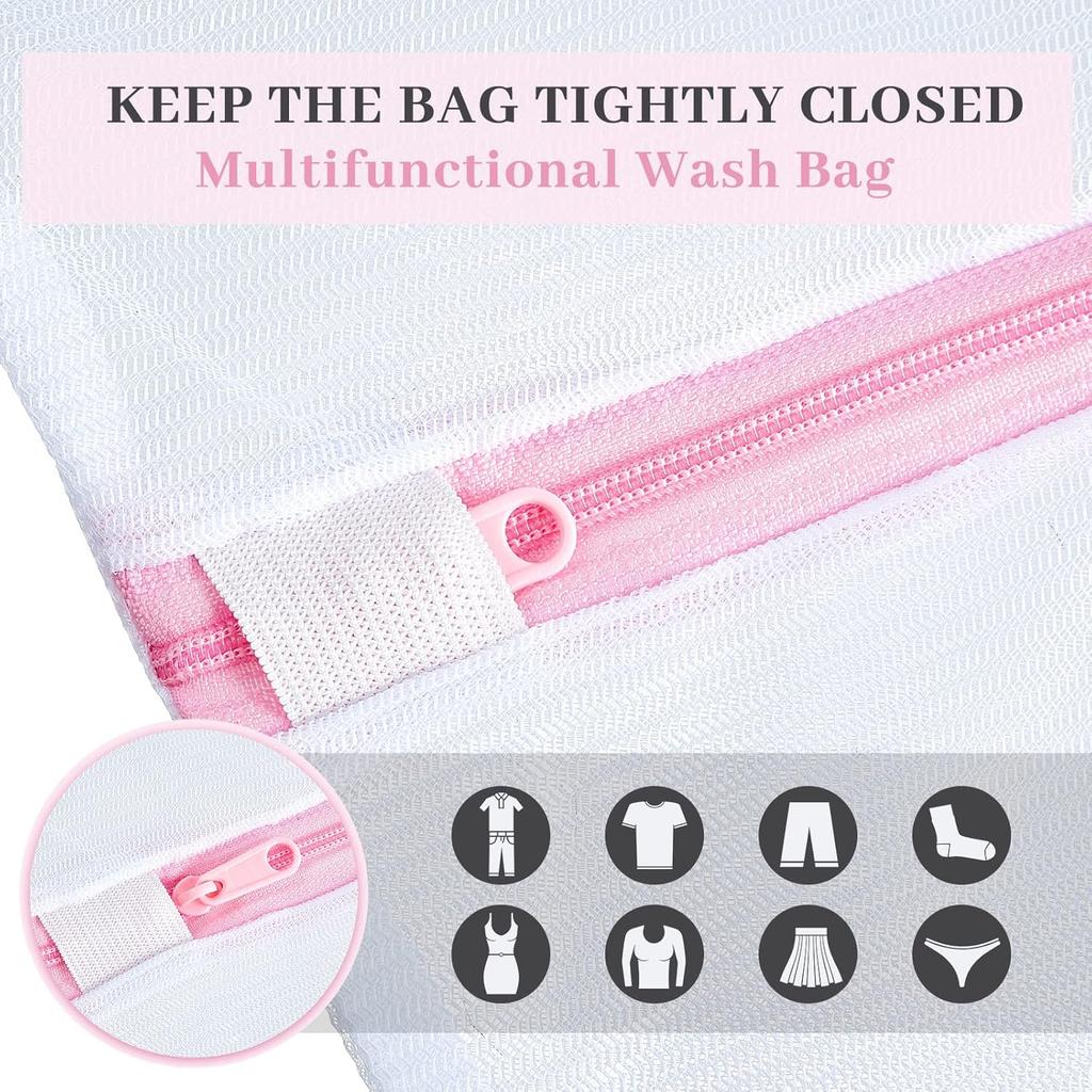 Nuenen 36 Pieces Mesh Laundry Bags Fine Mesh Wash Bags with Zipper Machine Washable Lingerie Bags for Washing Delicates Clothes Garment Underwear