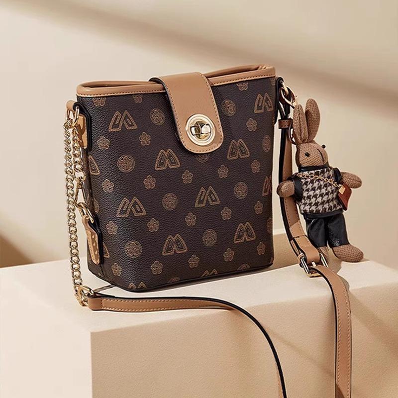 High-end Light Luxury Niche Printed Crossbody Bucket Bag Women's 2025 New Model Is Popular This Year, Super Hot Shoulder Women's Bag