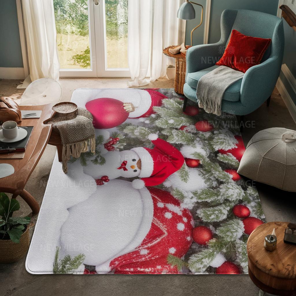 House Entrance Carpet Home Door Mat Living Room Bath Foot Bathroom Non-slip Water Absorption Rugs Bath Merry Christmas Winter