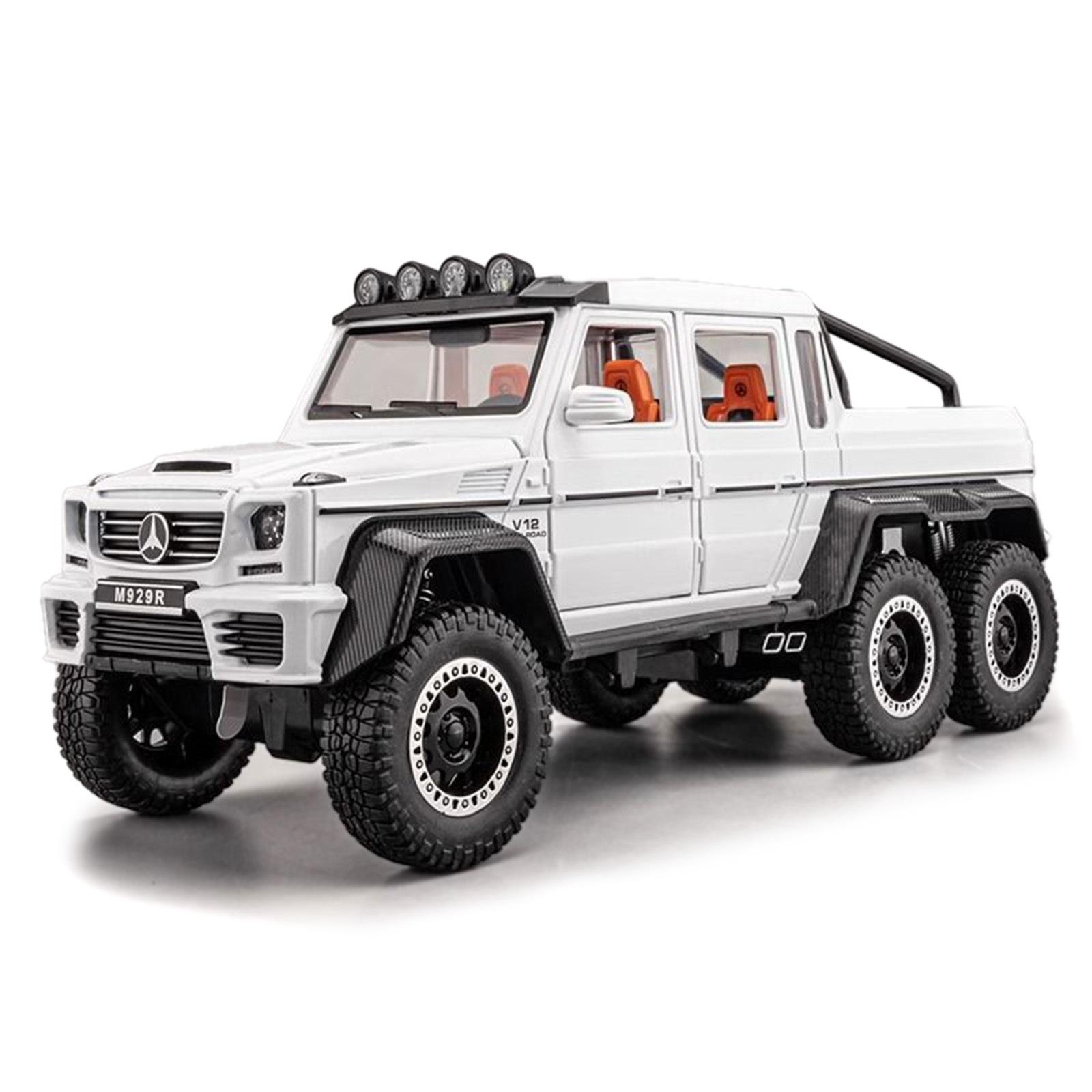 

Масштаб 1/20 Mercedes Benz AMG G63 6X6 Внедорожник Металлический литой автомобиль Модель Звук и свет Имитация Коллекционные предметы Подарок на день рождения Мальчик белый