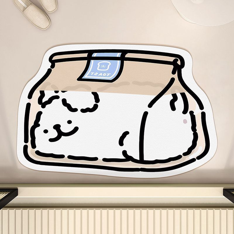 Diatom mud floor mat non-slip quick-drying water-absorbing cute animal cartoon home foot mat toilet bathroom toilet mat