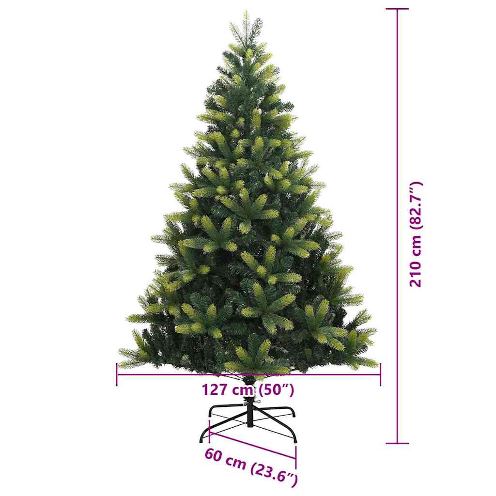 Artificial Foldable Christmas Tree with 300 LEDs Green 210 Cm