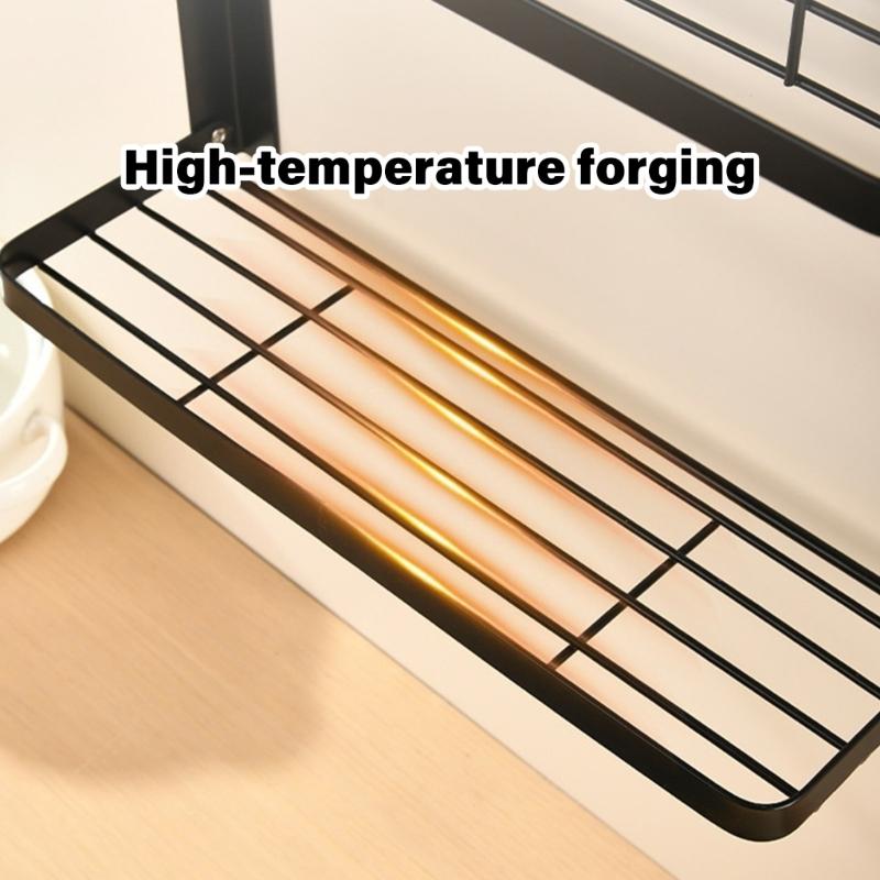 Foldable Over The Door Spices Shelf Large Capacity Rustproof Metal Storage for Small Kitchens