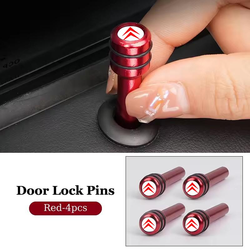 2/4pcs Aluminum Alloy Car Styling Door Security Lock Pins Rods Knobs for Citroen C3 C4 C5 Berlingo Aircross Auto Accessories HT6