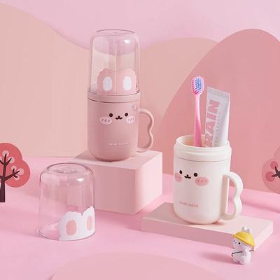 Portable Children's Cartoon Toothcare Box with Mouthwash Cup Travel & Household Dental Care Set Toothbrush Storage Case