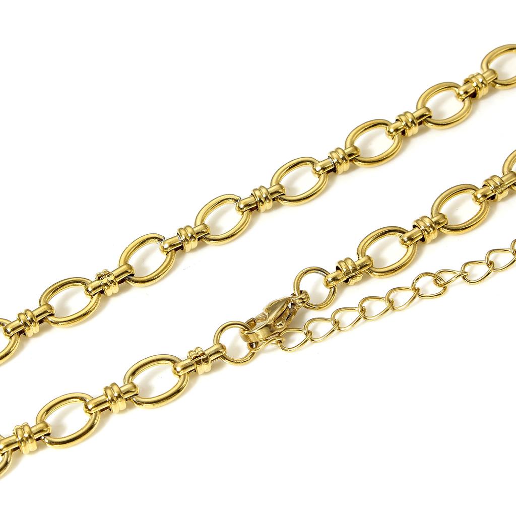 1 Piece 304 Stainless Steel Oval Chain Necklace For Women Men Chain Necklaces Diy Punk Handmade Jewelry Supplies 40/45cm Long