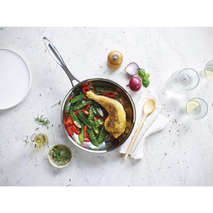 Sauteuse + couvercle chef d : 24 cm - inox