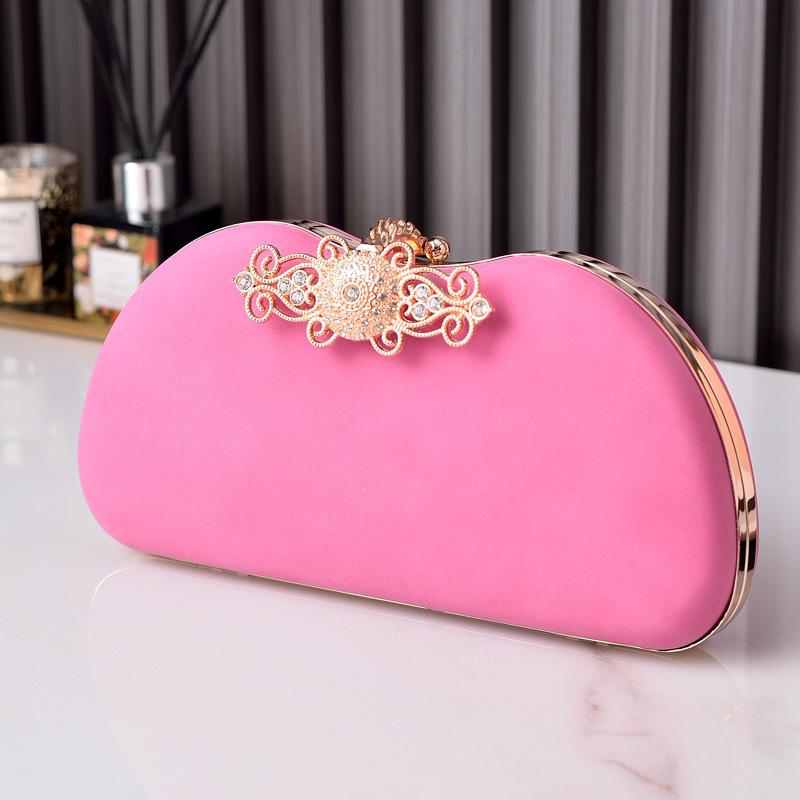 Light Pink Purse Ladies Elegant Bride Vintage Handbags for Women Designer Luxury Crossbody Bag Brand Velvet Evening Clutch Bag