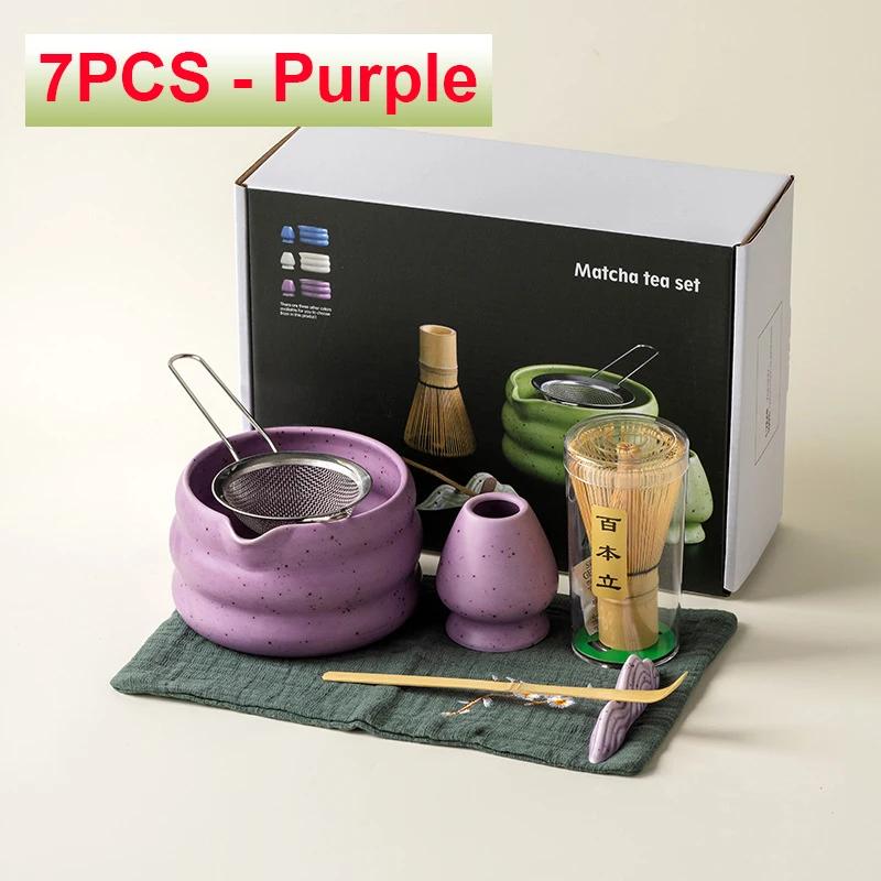 4/6PCS 7pcs Matcha White Tea Whisk Teaware Japanese Ceremony Bamboo Chasen Tea Tool Tea Brush Exquisite Matcha Kit for Teaset