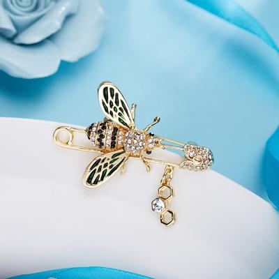 Bee Rhinestone Painting Oil Pin Versatile Animal Brooch