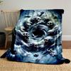 Swirling vortex of ghostly skulls and skeletal forms within cloudy mist. for all seasons blanket lunch break throw gift