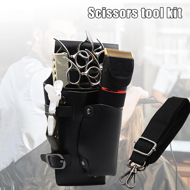 Salon Stylist Hairdressing Tool Belt Bag, Professional Hairdressing Tool Bag, Barber Scissors Comb Holster Belt Pu Leather Bag