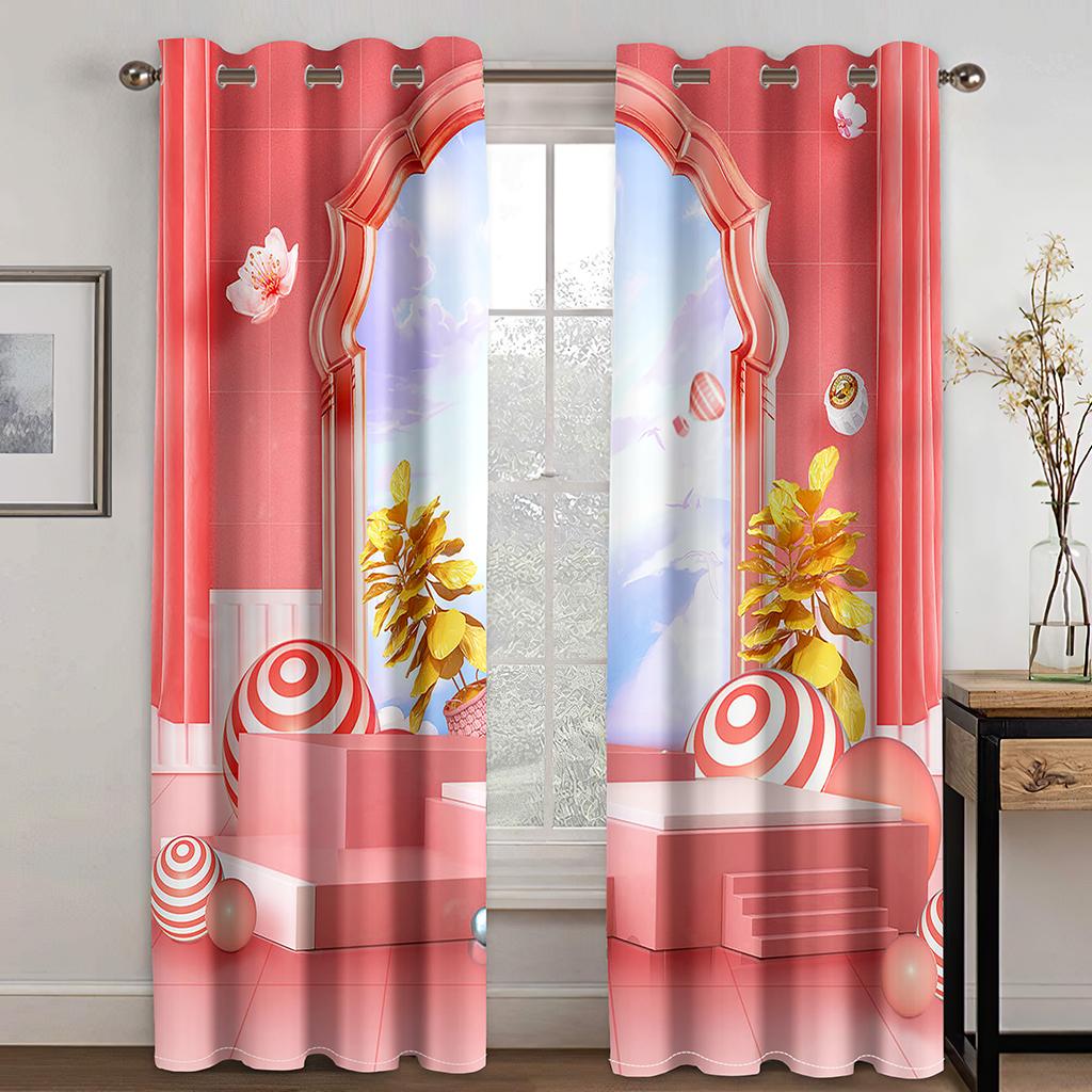 

Розовые сладкие конфеты мороженое девочка принцесса оконные шторы в детской спальне гостиная зал украшения кухни шторы жалюзи W50 X H130(CM)X2&Grommet Top