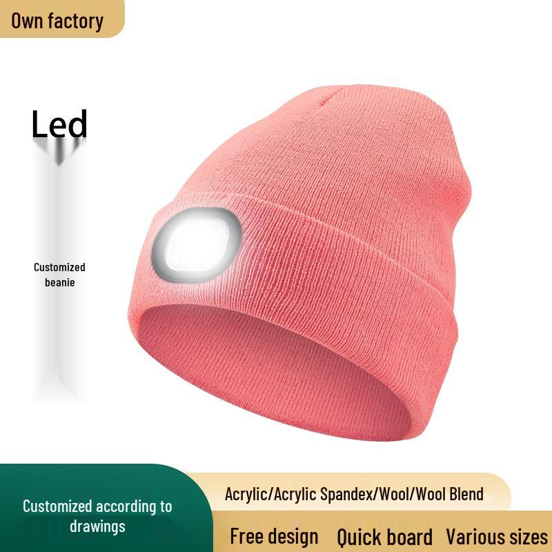 Rechargeable LED Light Beanie - Glow-in-the-Dark Winter Hat for Night Running Outdoors