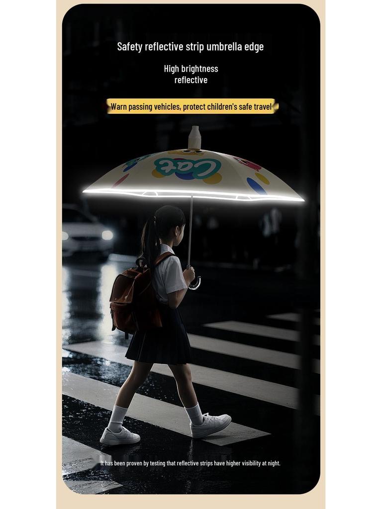 Children's UV Protection Umbrella: Long Handle, Rain or Shine, Reinforced & Enlarged for Elementary Students, Boys & Girls