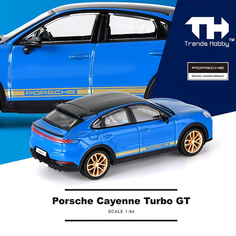 Trends Hobby 1:64HEC Hangzhou Exhibition TH Porsche Cayenne Turbo GT SUV SUV Adult Alloy Car Model