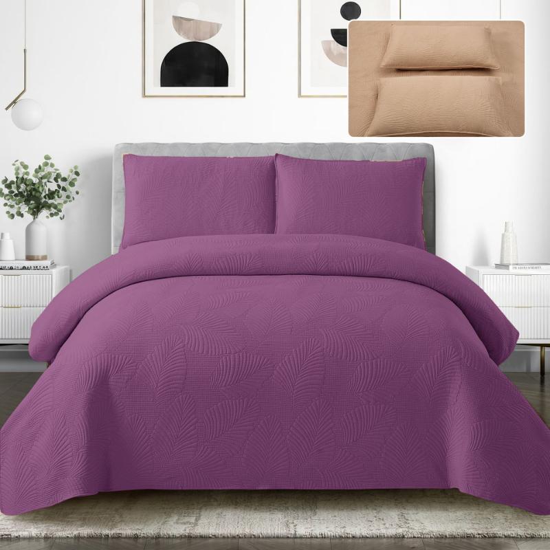 CHAUSUB Queen Size Quilt Set 220x240cm Ultrasonic Quilted Bedspread & Coverlet Summer Lightweight Comforter Blanket for Bed