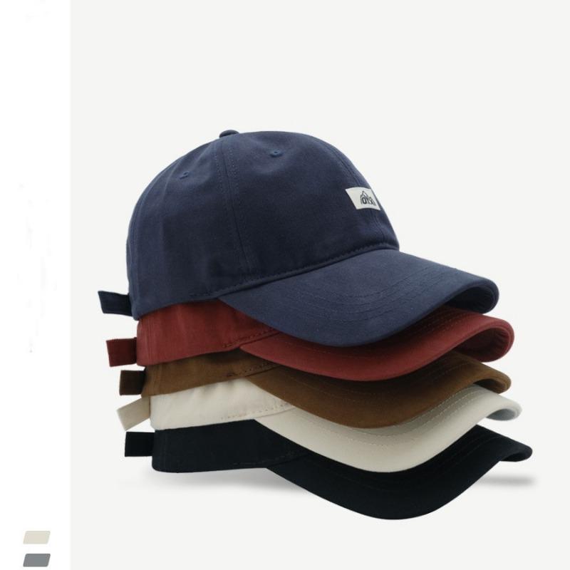 Original Design Alphabet Cloth Label Baseball Cap Men's and Women's Fashion Versatile Wide-brimmed Peaked Cap Show Small Face