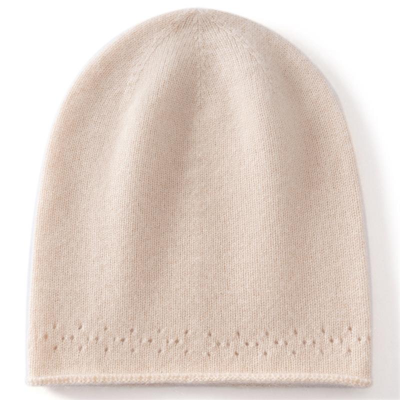 One seamless cashmere autumn and winter new men's and women's simple warm ear protection cold knitted hat
