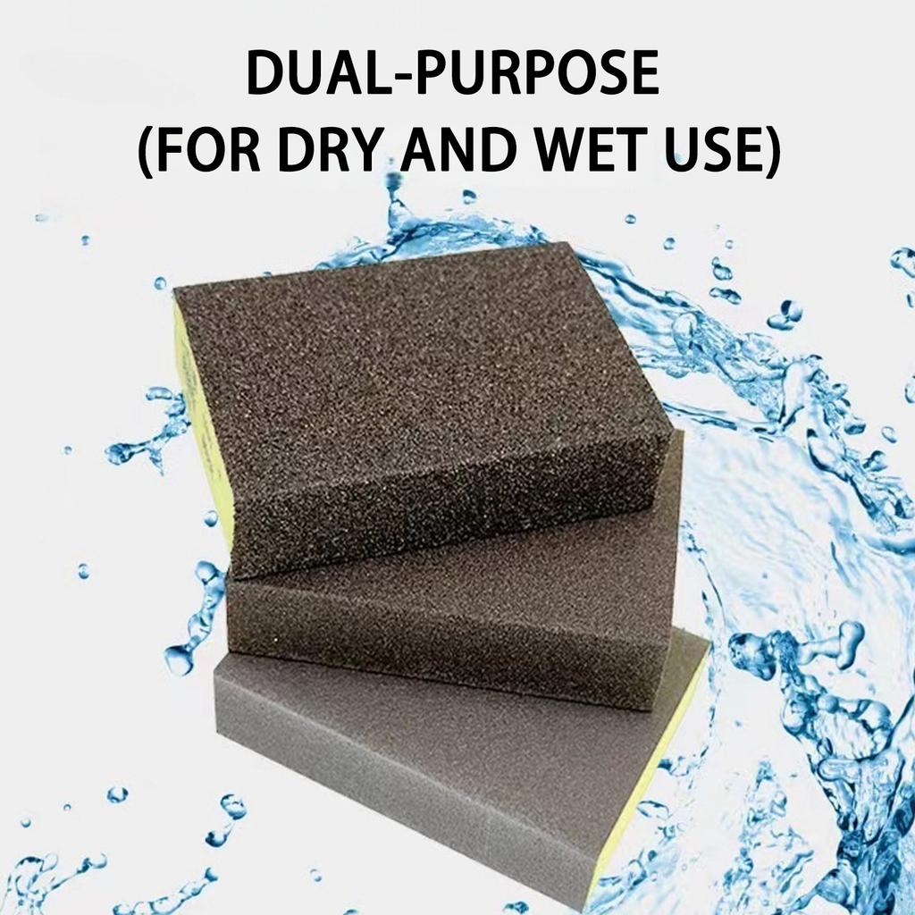Reusable 4 Side Sanding Block 6Pcs Multiple Surfaces Grit Sander Sponge for Wood Polish Rust Removal Crafting