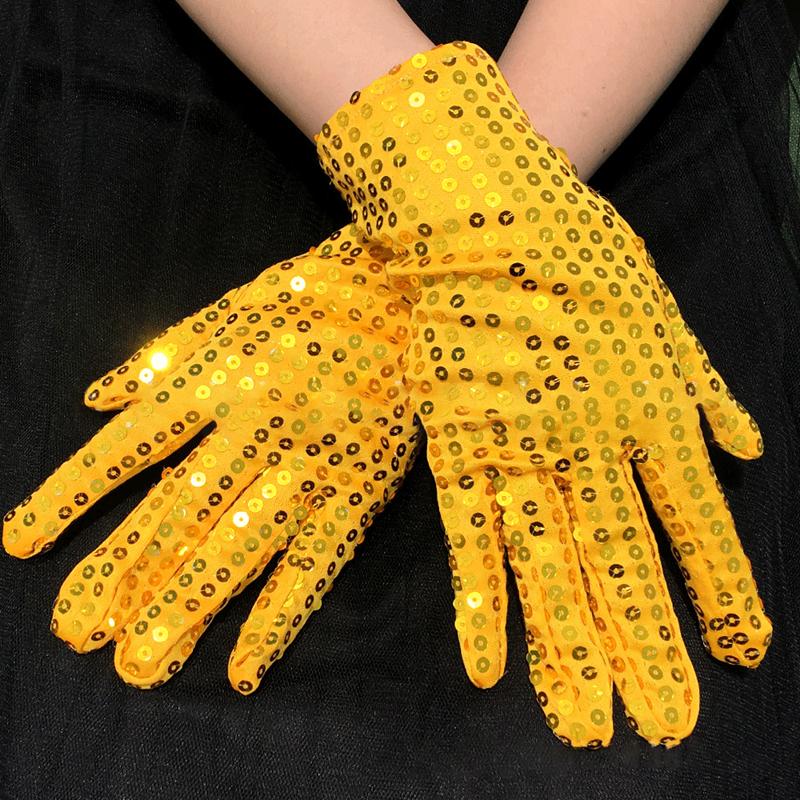 Adult Sparkling Glitter Stage Gloves Night Dance Performance Sequins Short Gloves Costume Cosplay Accessories