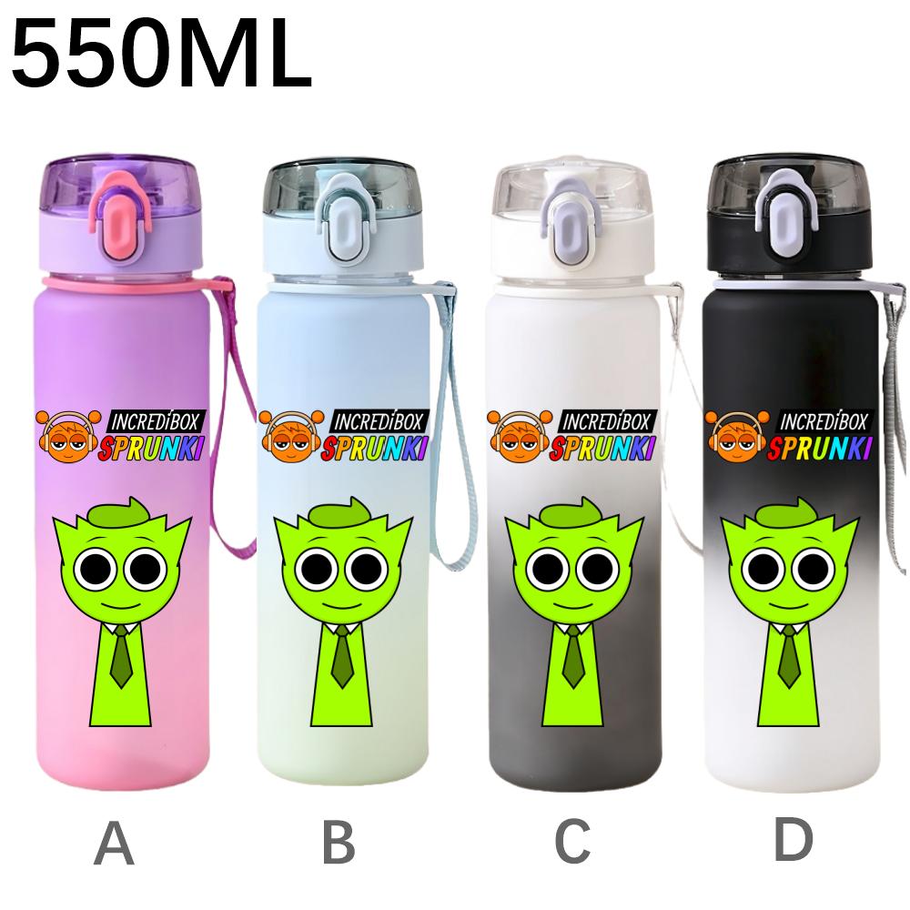 550ml Hra Sprunki Gradientní Sportovní Láhev na Vodu Kreslená Nepropustná Přenosné Lahve na Pití Venku Sport Fitness Pohárek na Vodu
