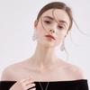 Flower Pattern Alloy Pendant Earrings With Crystal Accents For Women Fashion Jewelry