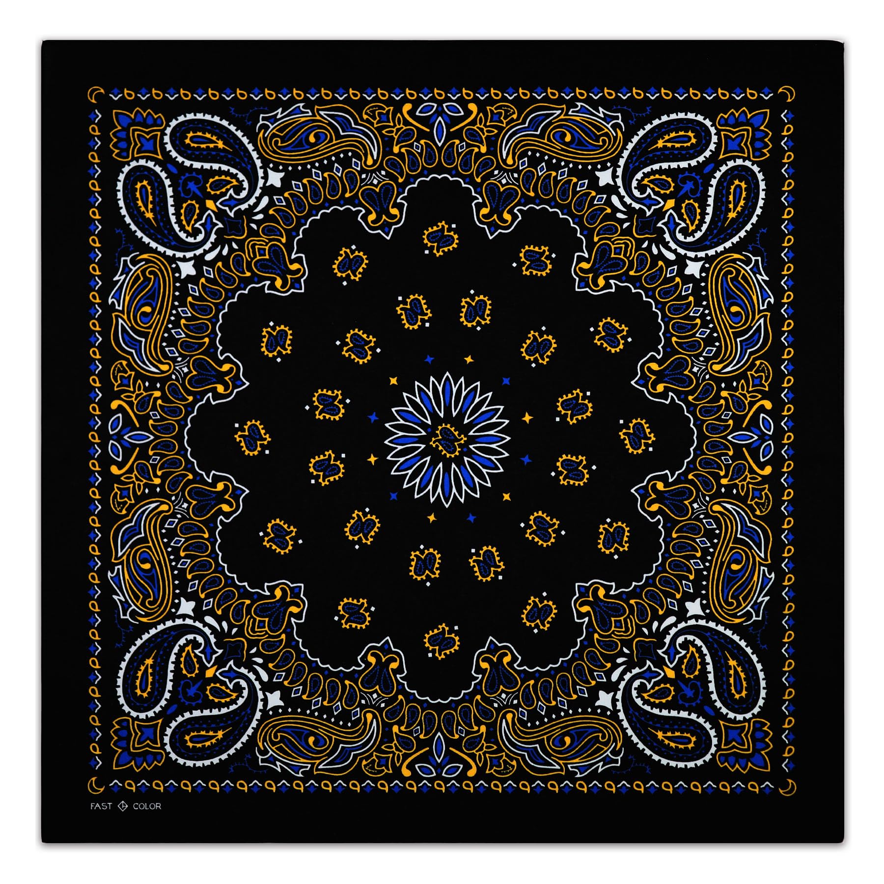 Trifong Bandana Black Bandana Adult Paisley Men s Bandana Yellow Handkerchief Stylish 100% Cotton Unisex Women s 55cm x 55cm