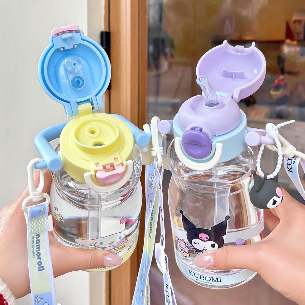 Sanrio Cute Children's Double-Drink Straw Cup & Crossbody Backpack
