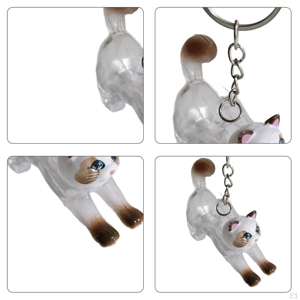 Cat Keychain Bag Pendant Unique Pet Memorial Gift Lightweight Versatile for Kids Adults Hair