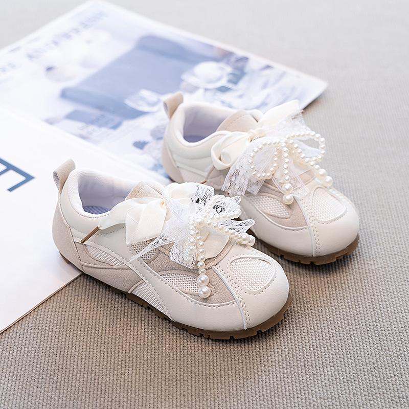 

Dexun shoes classmate 2025 autumn Korean version pearl lace bow girls low-top children s shoes spot fashion 22