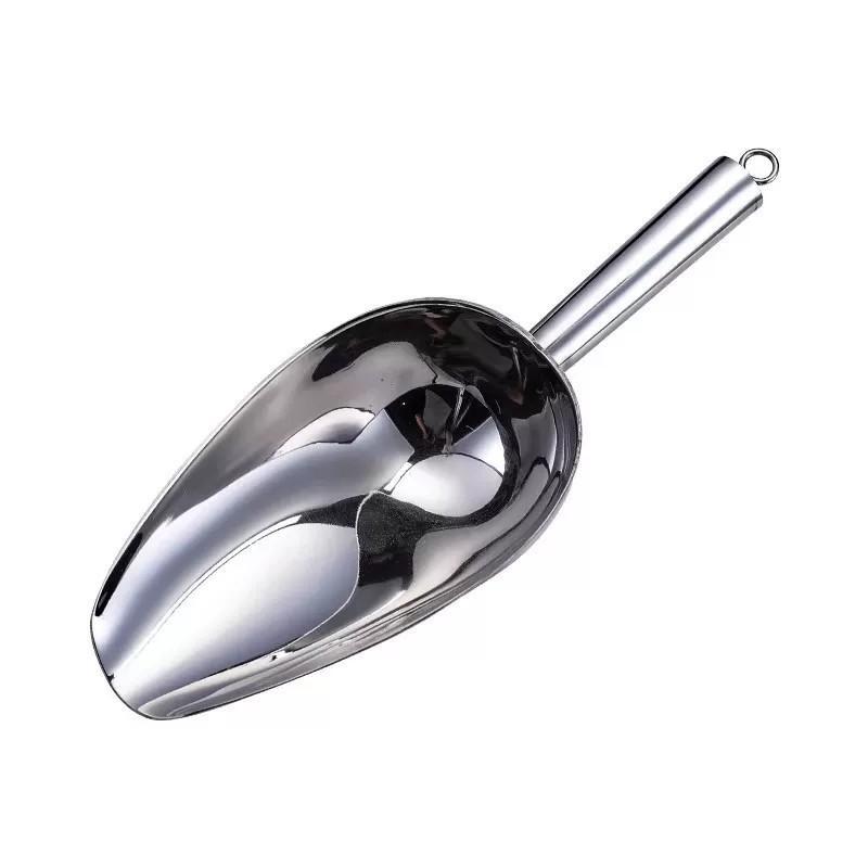 Stainless Steel Ice Scoops Food Grade Material Thickened Handle Ice Cube Scoop For Home Bar Restaurant Daily Use