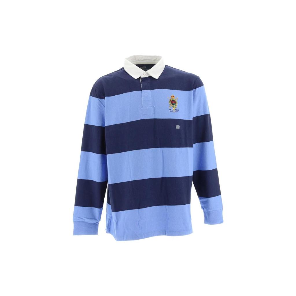 Polo Ralph Lauren Striped Polo Collar Long Sleeve T-Shirt Men Tops Blue 710918006000-001