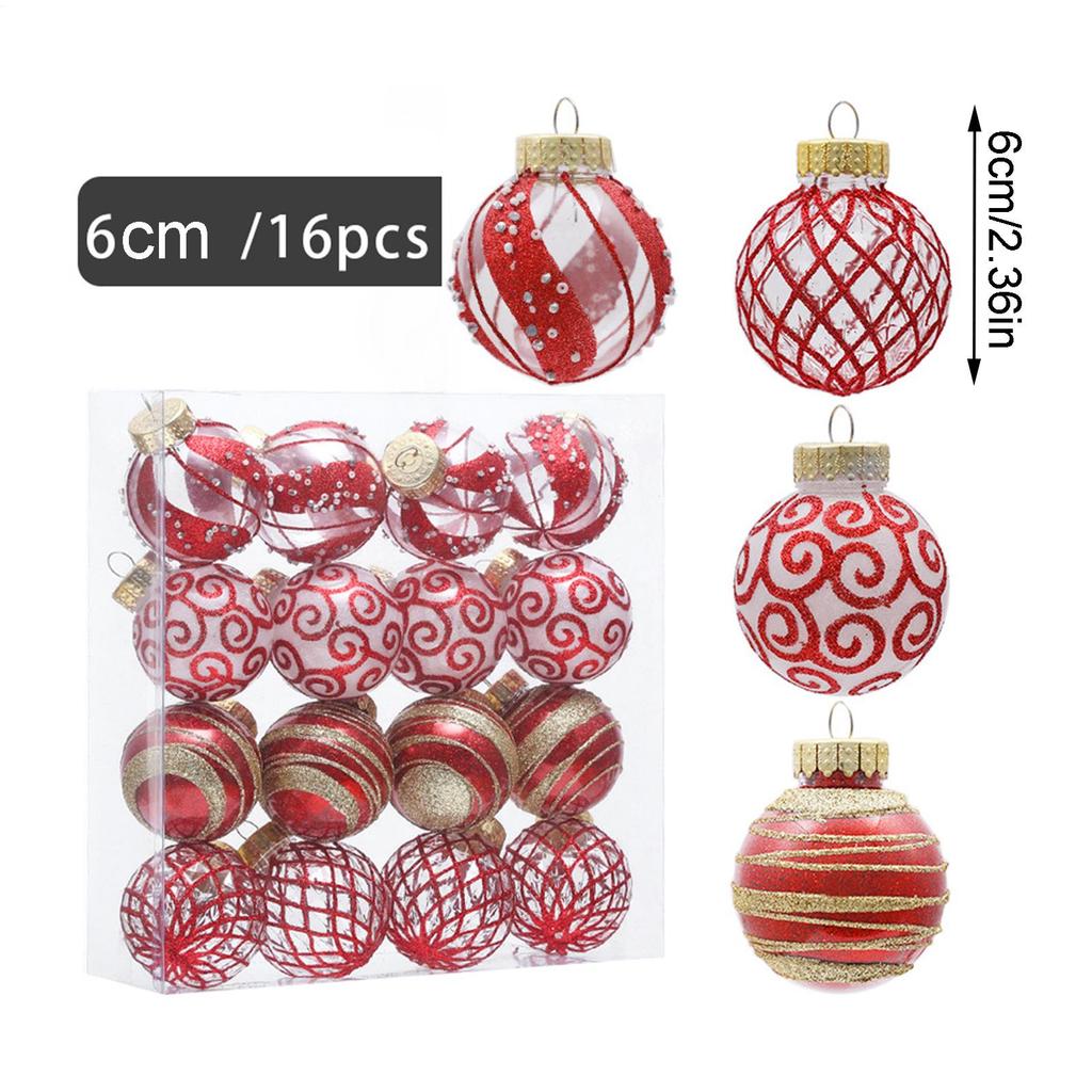 Weihnachtskugel Leichter Saisonanhänger 16 Stück Weihnachtsschmuckkugeln Für Feiertag Hochzeitsparty Schaufensterdekorationen