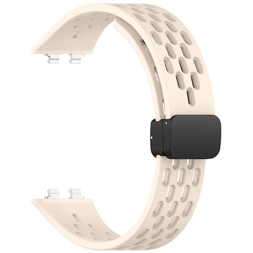 Silicone Magnetic Buckle Mesh Silicone Strap For Huawei Band 11Pro Sport Breathable Watch Band For Huawei Smart Band 11 NFC Replacement Bracelet Loop