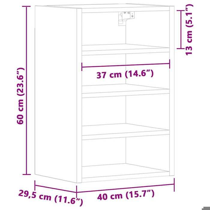 VidaXL Armoire suspendue "Riga" Chêne Sonoma 40 x 29,5 x 60 cm Bois d'ingénierie 854177