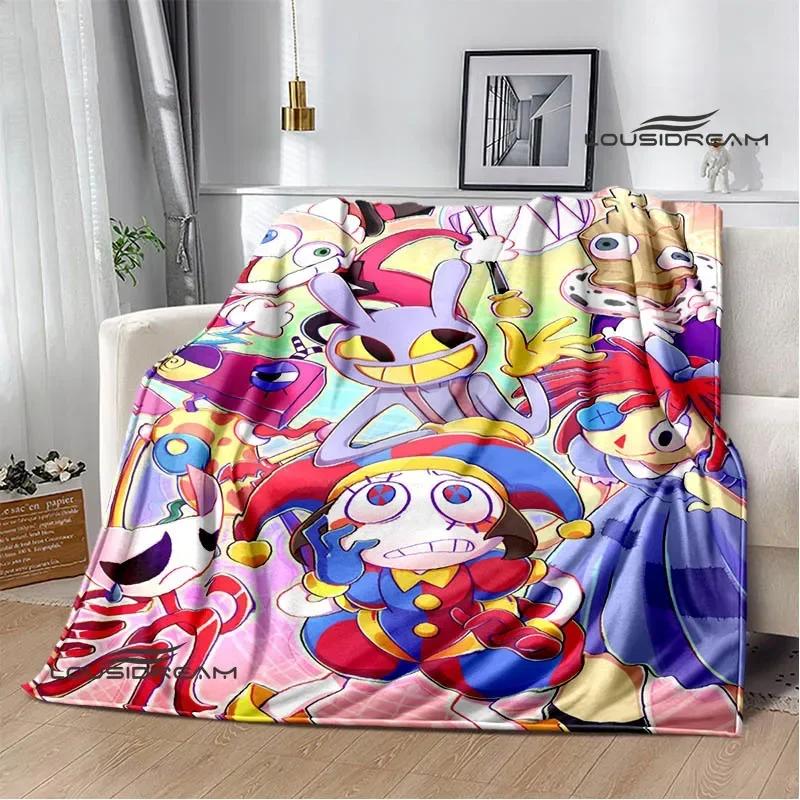 THE AMAZING DIGITAL CIRCUS Cartoon Blanket Warm Flannel Blankets Soft Cozy Blanket Sofa Travel Blanket Bed Linings Birthday Gift