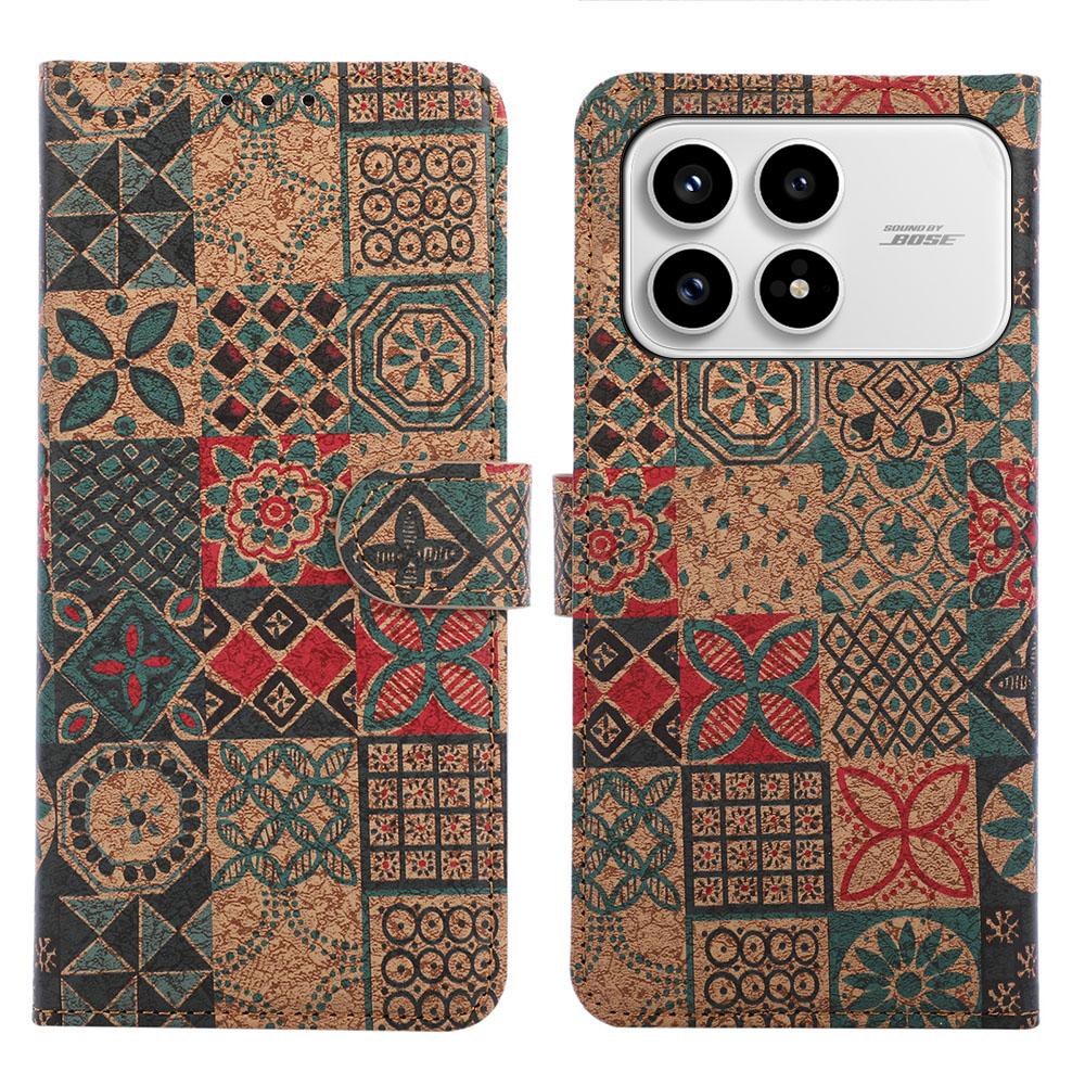 Leather Wallet Case For Xiaomi Poco F8 Pro / Redmi K90 5G Bohemian-style TPU PU Phone Cover with Stand