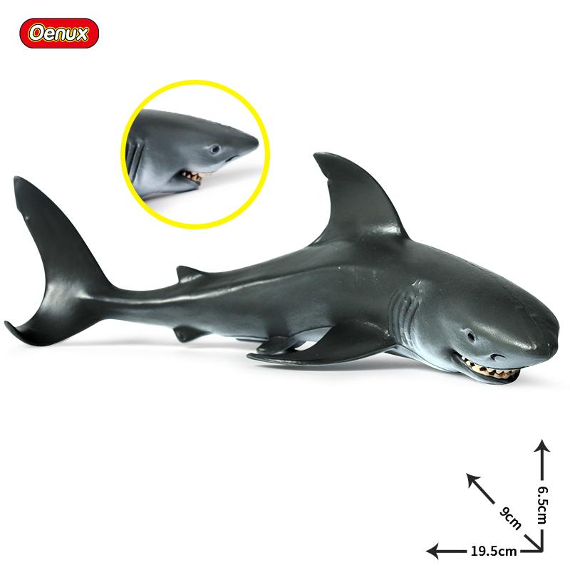 Oenux Ocean Animals Action Figures Sealife Shark Whare Megalodon Model Figurines PVC Home Decoration Kid Cognitive Education Toy