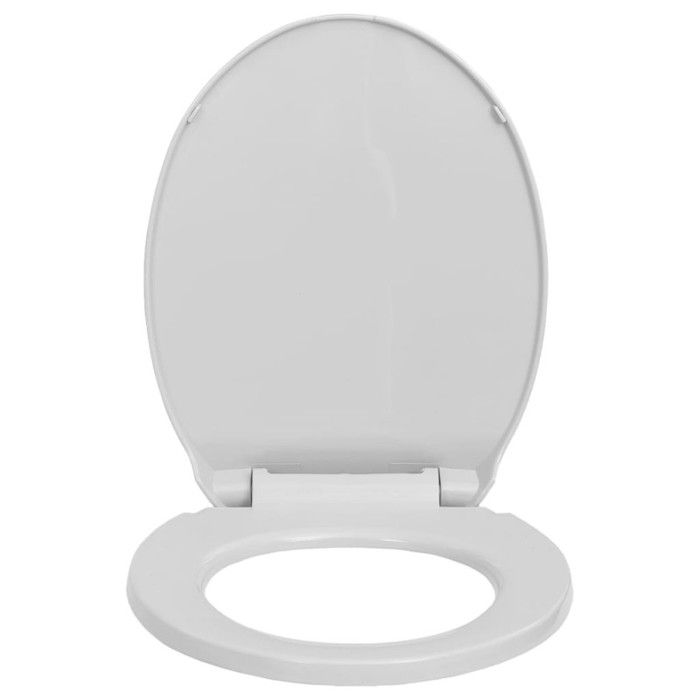VidaXL Siège de toilette à fermeture en douceur Gris clair Ovale