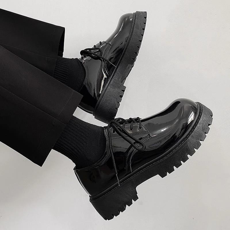 

Мужская обувь модная обувь весна 2024 новые кожаные туфли дерби мужские деловые туфли на платформе лакированная кожа повседневные туфли с увеличенным ростом большие туфли мужские 39