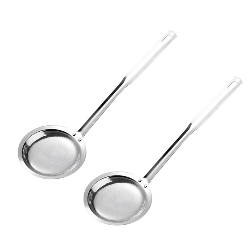 304 Stainless Steel Fine Mesh Strainer Flour Sieve Spoon Colander with Ergonomic Handle for Poached Eggs and Noodles
