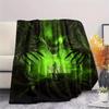1PC Alien Print Flannel Blanket, High Quality All Seasons, Home Decor, Warmth and Comfort, Perfect for Christmas Gifts