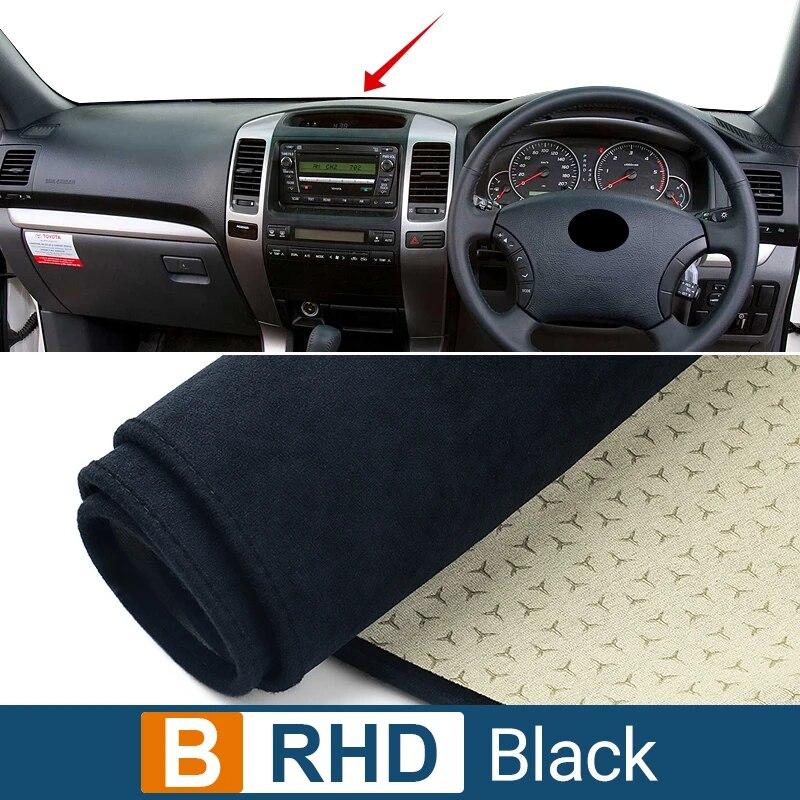 For Toyota Land Cruiser Prado 120 J120 2003-2006 2007 2008 2009 Bil Dashboard Deksel Unngå lyspute Anti-UV-tepper Sklisikker matte