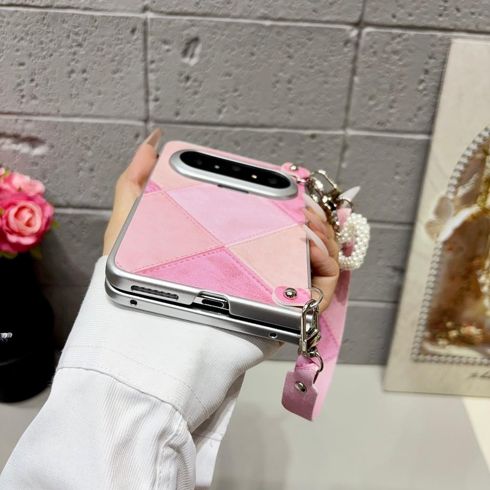 For HuaWei Pura X Max Retro Color Collision Phone Case Scarves Bracelet Protective PC Hard Shell Shockproof Back Cover