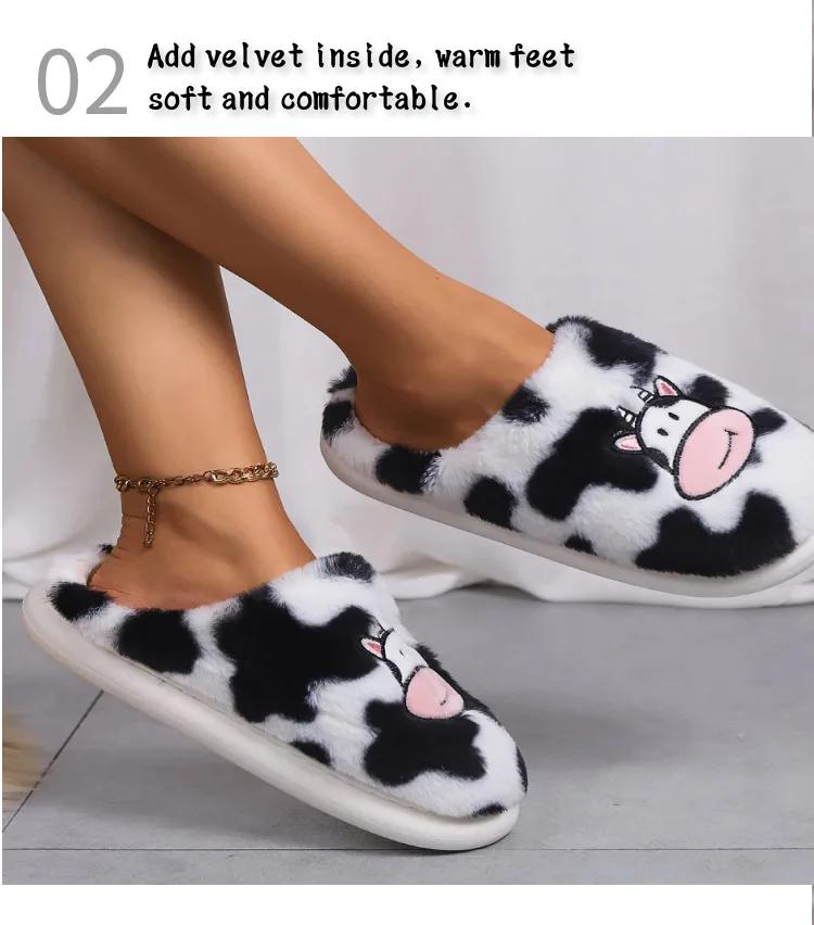 Shoes for Men Slippers Men Women Couples Autumn Winter Cute Animals Girls Warm Cartoon Milk Cow House Shoes Funny Shoes